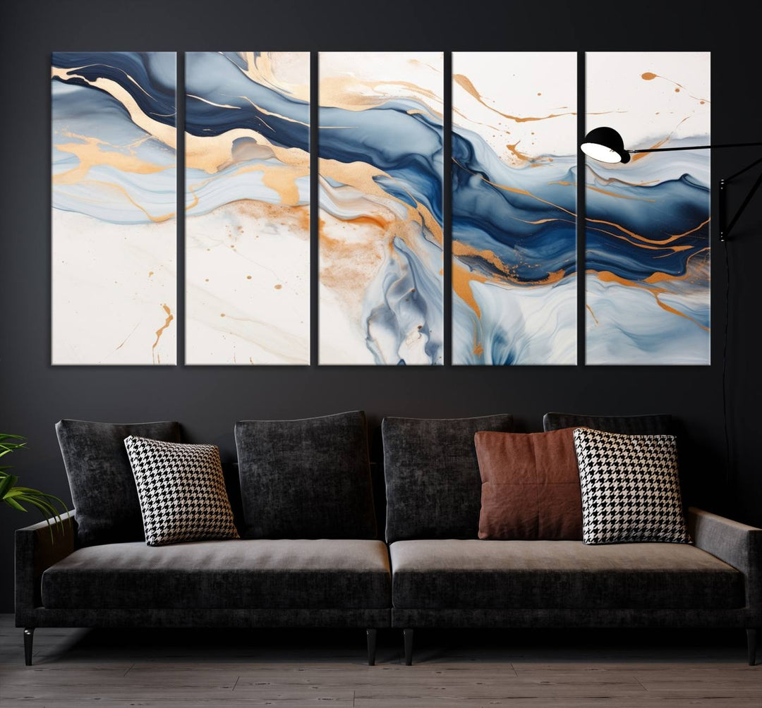 Color Waves Abstract Wall Art Canvas Print