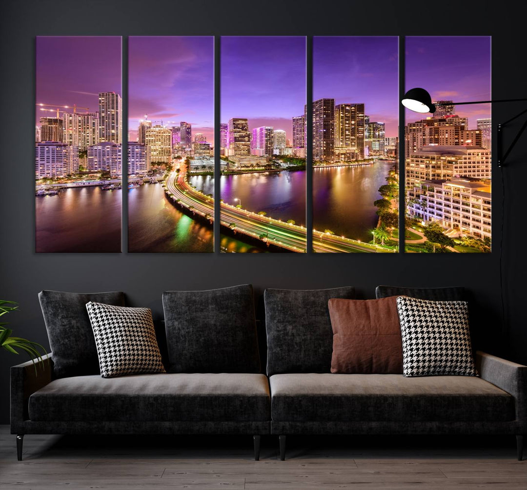 Miami City Wall Art Canvas Print 