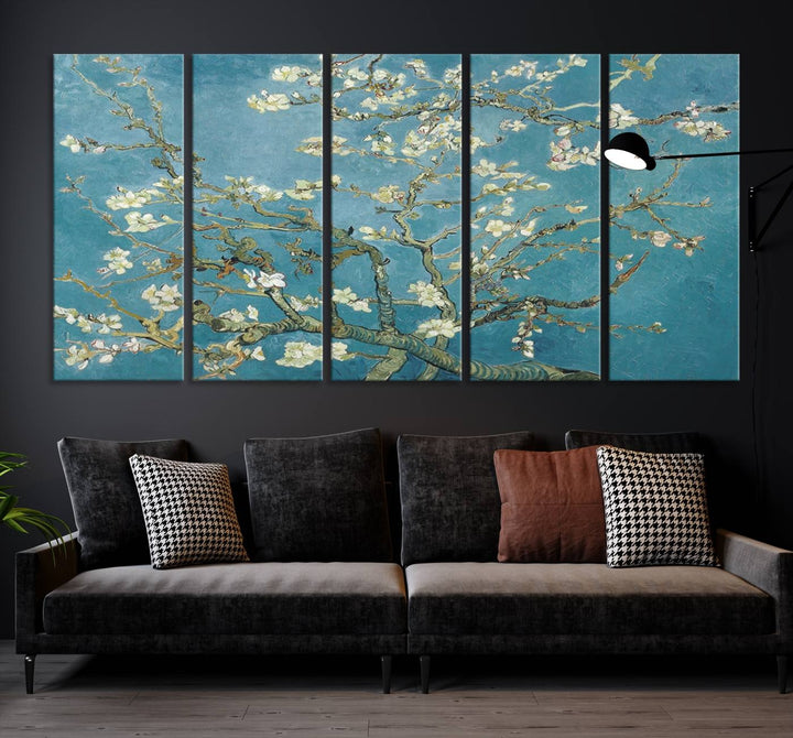 Arte de pared abstracto en flor de almendro de Vincent Van Gogh Lienzo