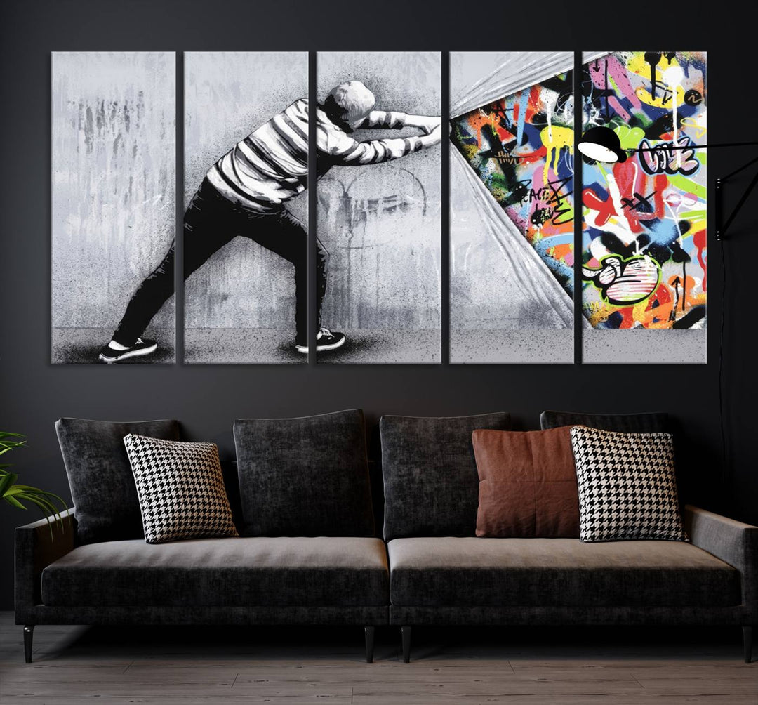 Graffiti canvas wall art Street art print Urban art Graffiti poster canvas art Street art wall decor Abstract art