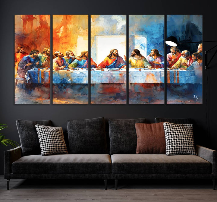 Abstract Waterolor The Last Supper Wall Art