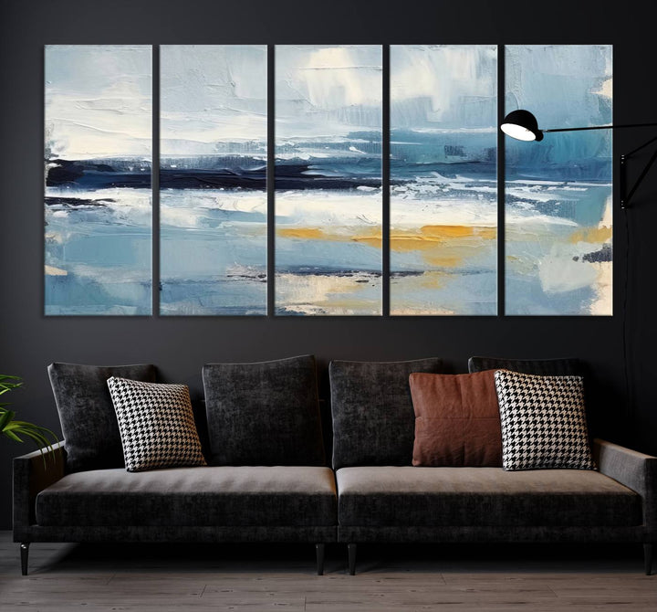 Blue Abstract Wall Art Canvas Print