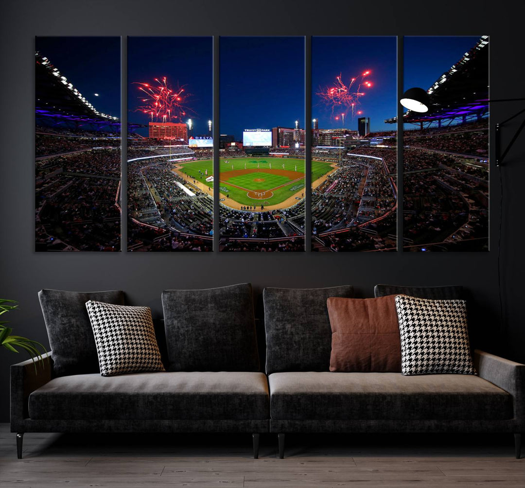 Atlanta Braves Baseball Team Print - Truist Park Stadium Wall Art Canvas Print