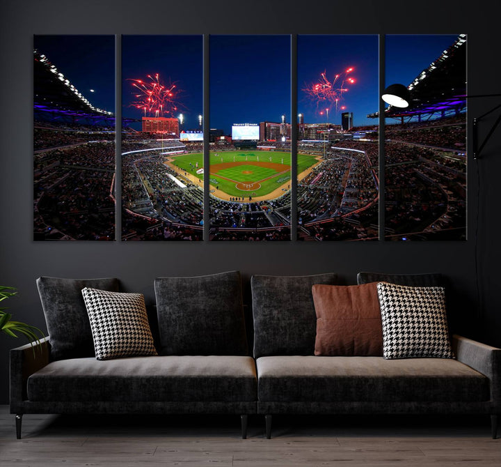 Atlanta Braves Baseball Team Print - Truist Park Stadium Wall Art Canvas Print