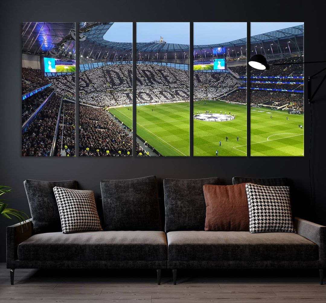 Tottenham Hotspur Stadium Match Day Triple Canvas Wall Art - Premier League Football