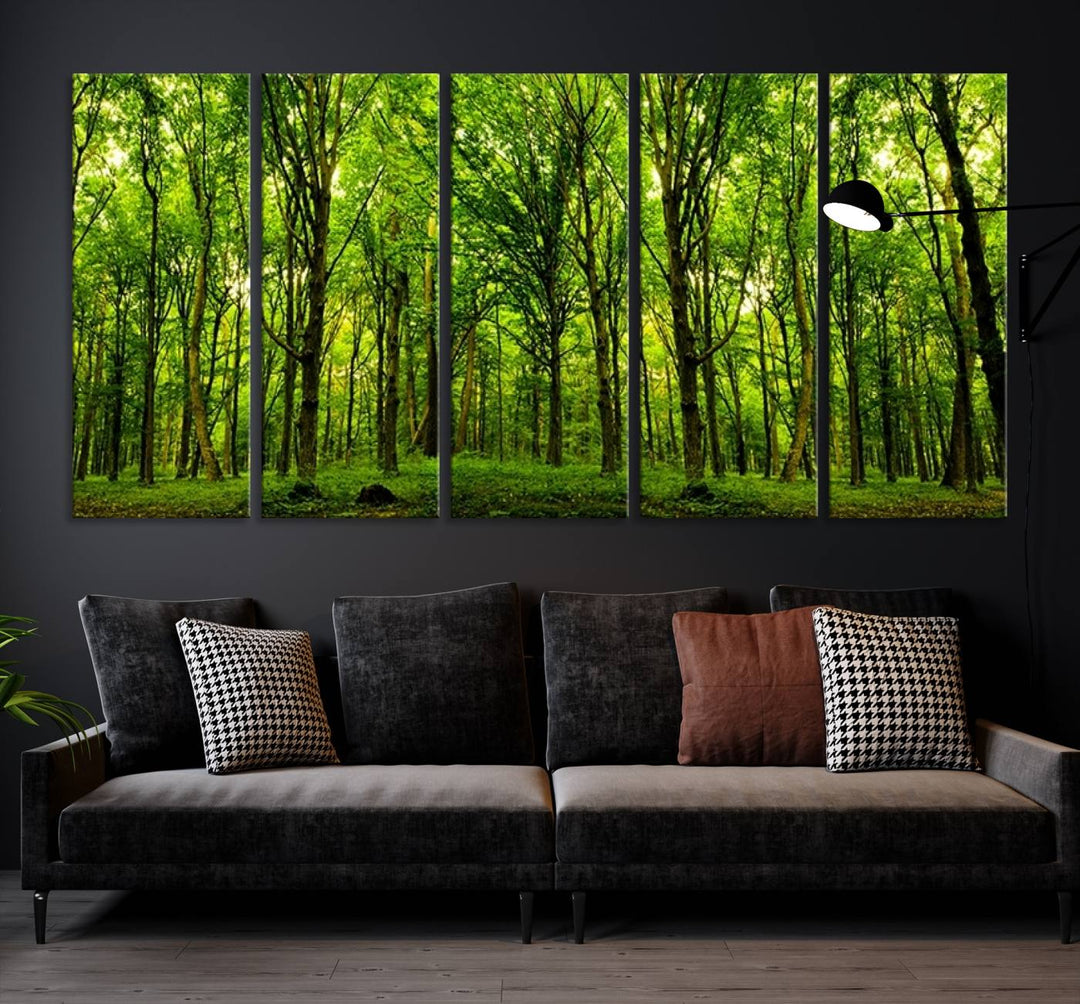 Wall Art Landscape Canvas Print Panoramic View of a Green Forest