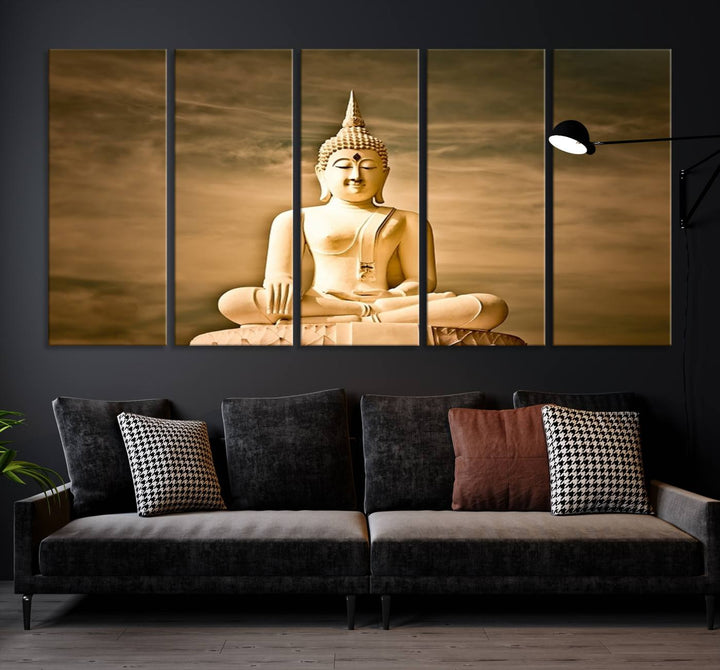 Reclining Buddha Statue Canvas Print 