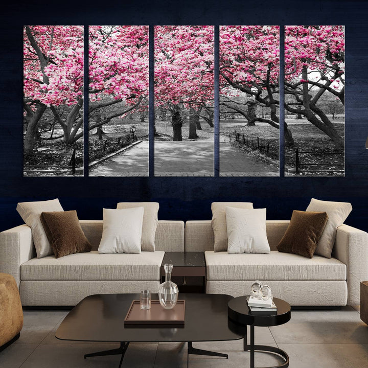 Art mural d’arbres roses Impression sur toile