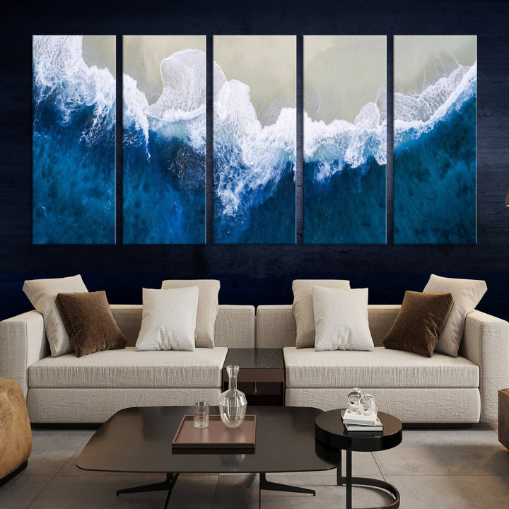 Beautiful Aerial Beach Canvas Wall Art