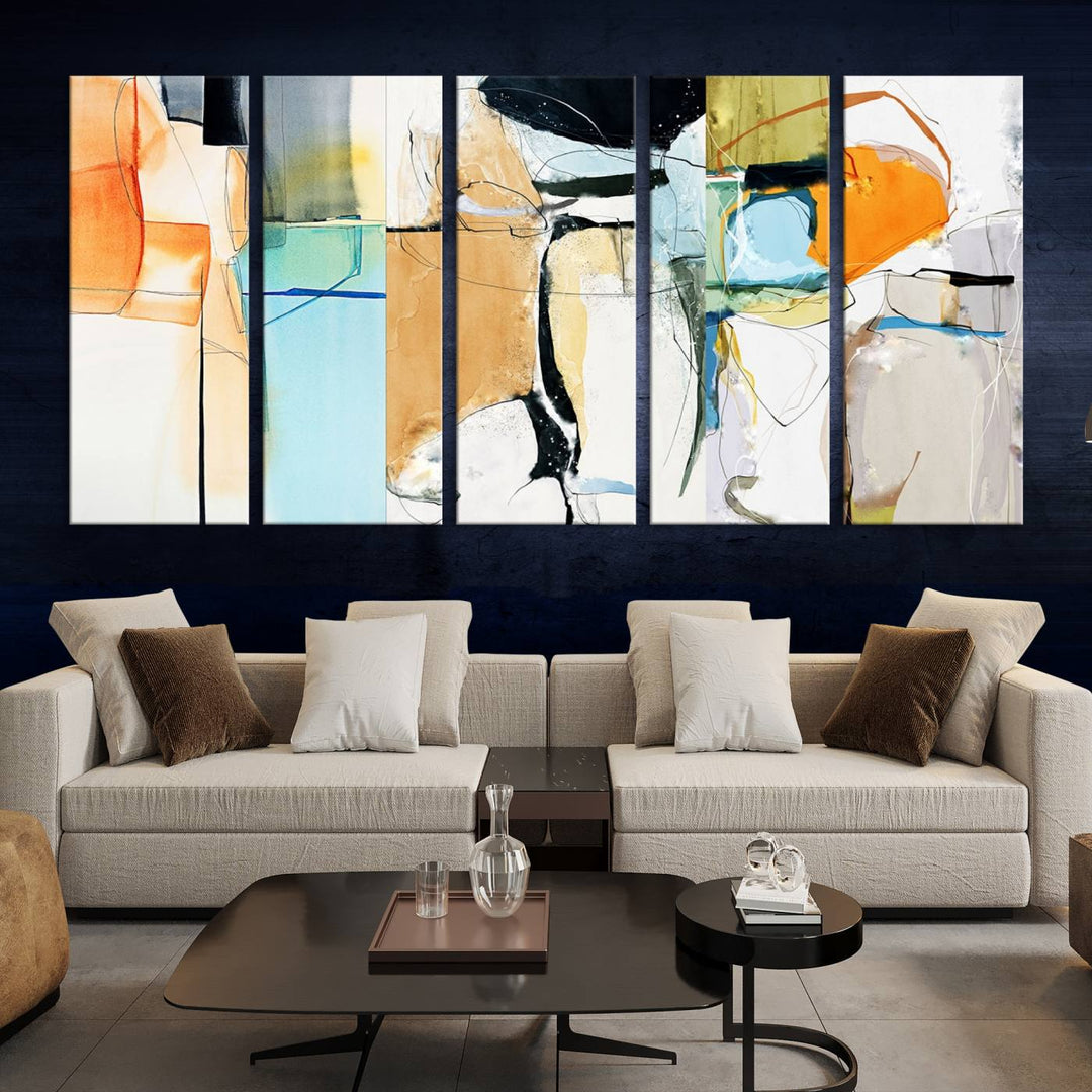 Impression d’art mural sur toile abstraite contemporaine