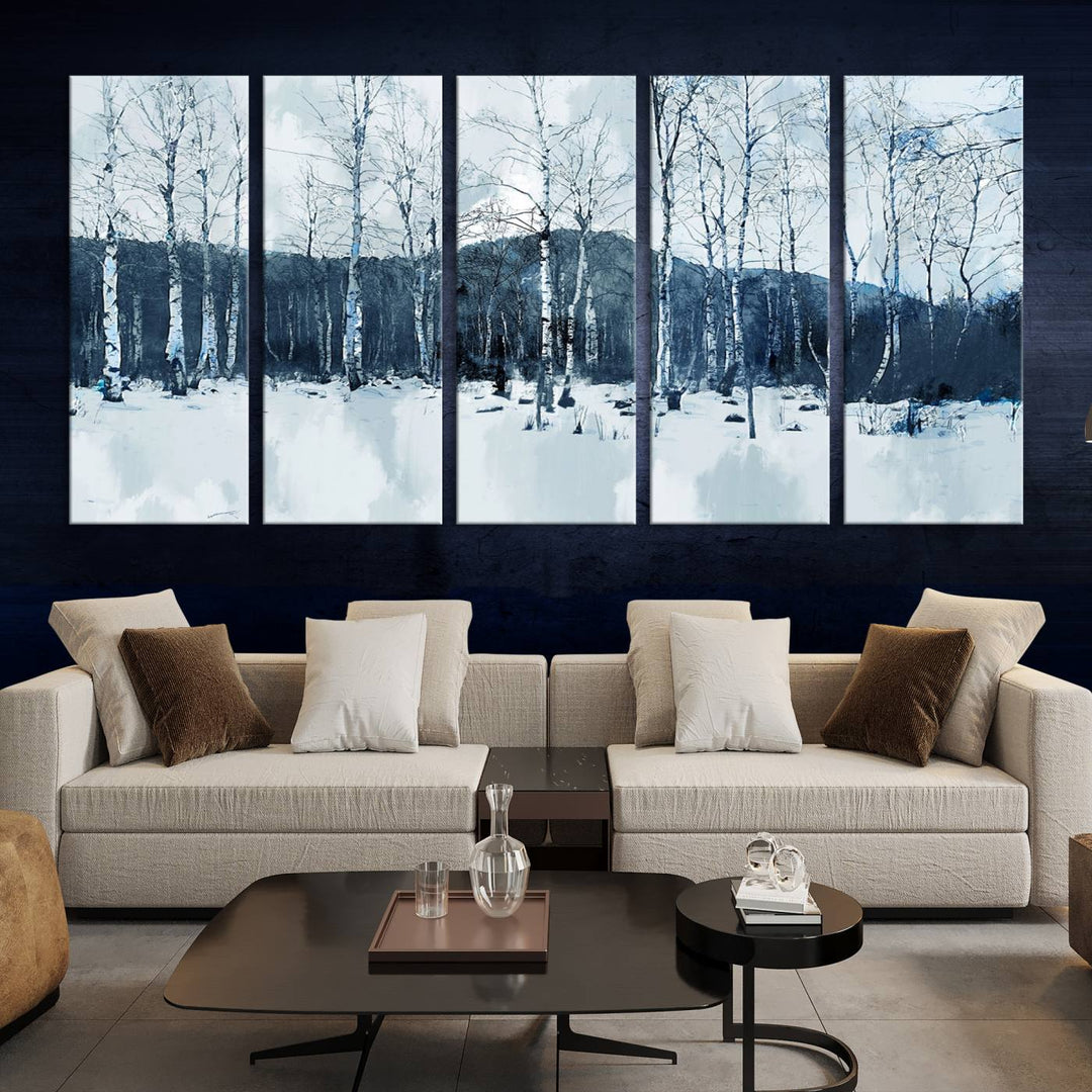 Impression d’art sur toile de forêt d’hiver à couper le souffle Multi Panel Forest Art Winter Photograph Art