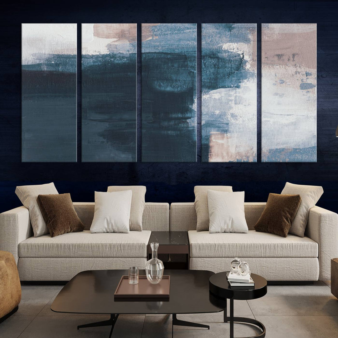 Abstract Brush Strokes Canvas Wall Art