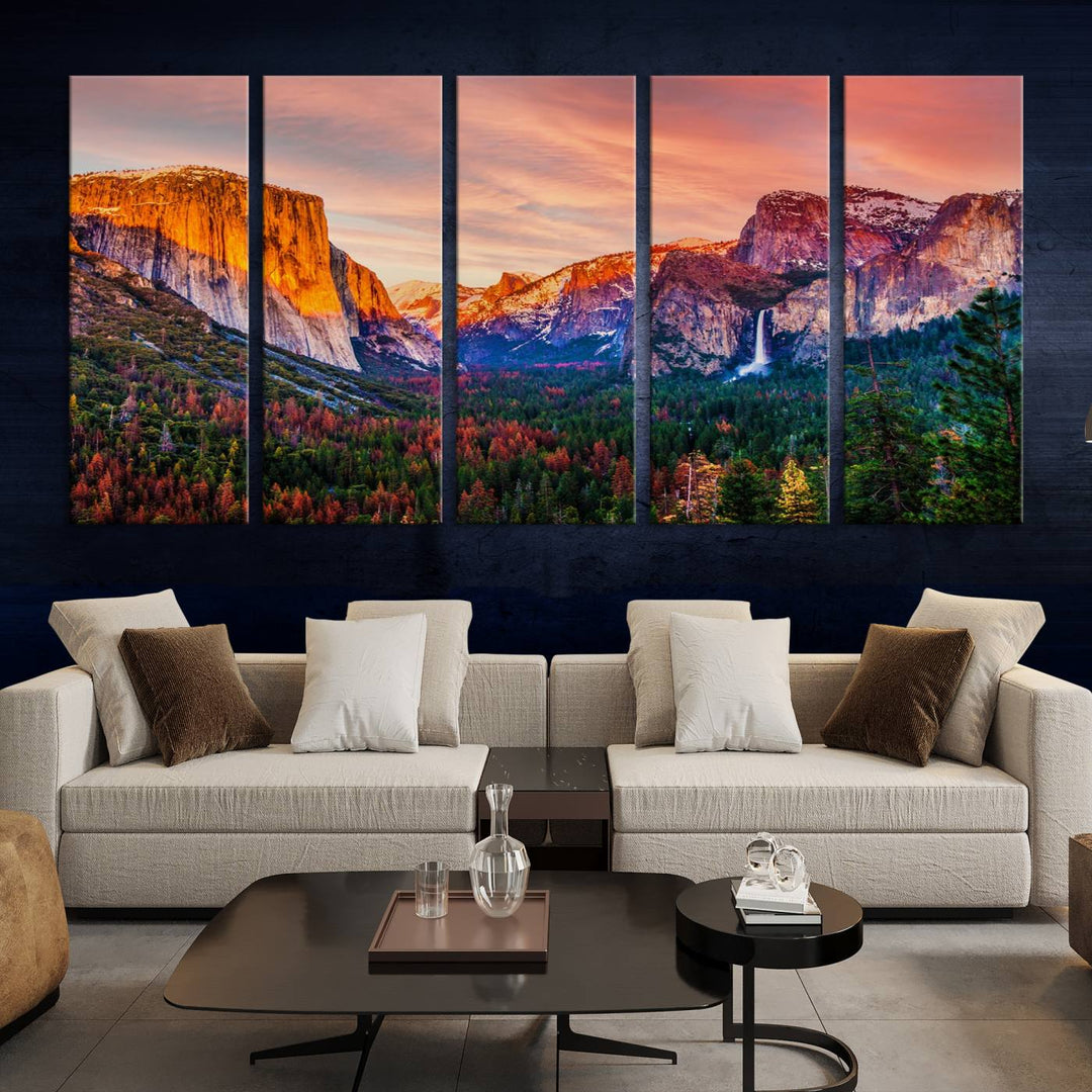 Arte de pared de lienzo del Parque Nacional de Yosemite, impresión de lienzo de Yosemite, obras de arte de Yosemite, arte de pared dividida, arte de pared extra grande, regalo de inauguración de la casa - El Capitán