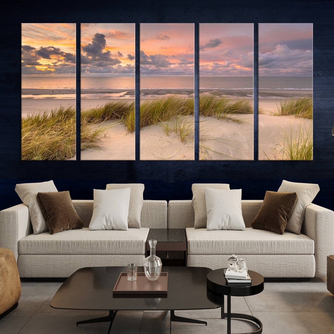 Beach Wall Art Canvas Print Sunset Artwork Print Coastal Wall Art