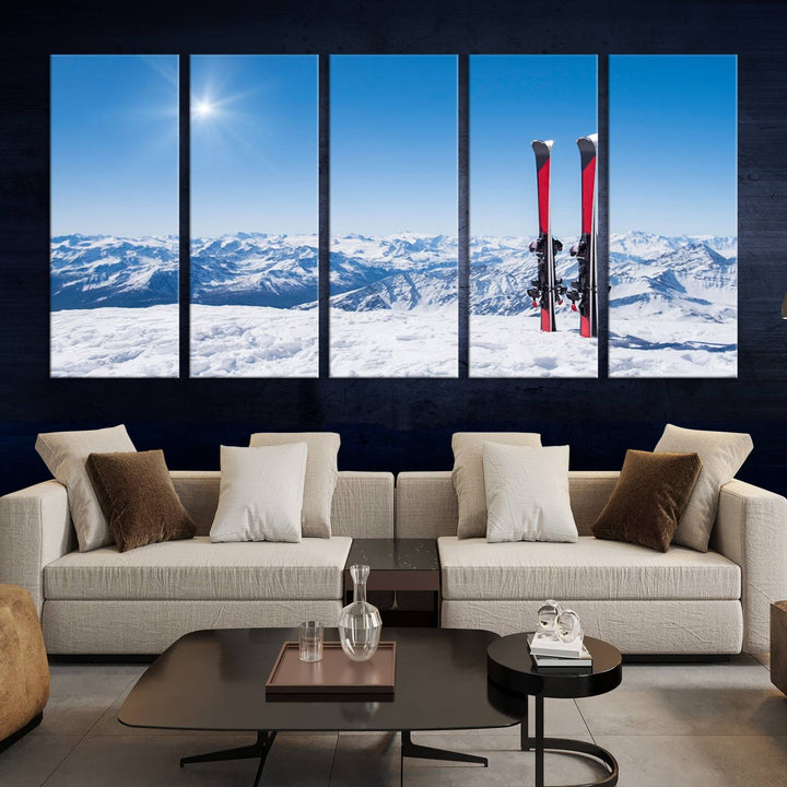 Ski Season Snow Wall Art Canvas Print