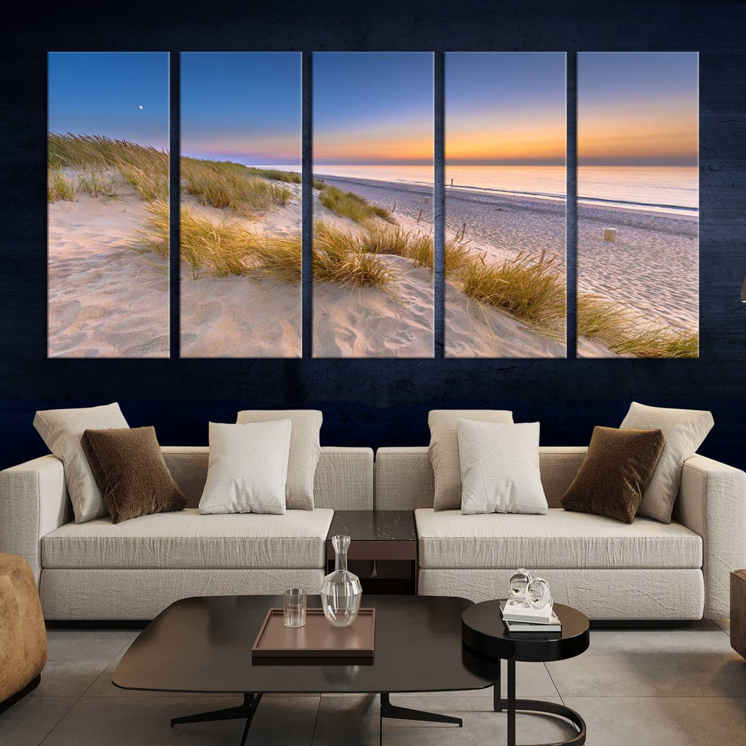 Sunrise On The Beach Wall Art Canvas Print