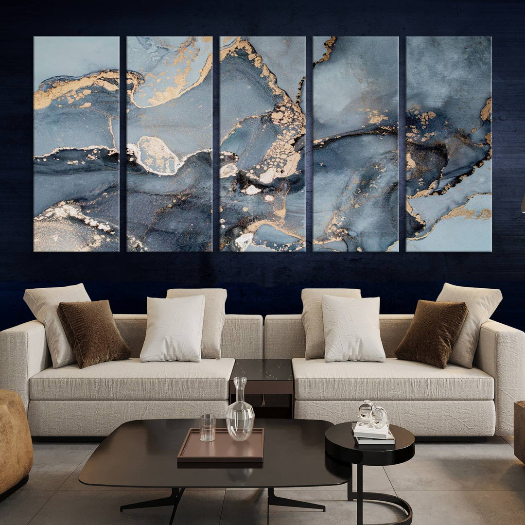 Multipanel Marble Fluid Effect Wall Art Abstract Canvas Wall Art Print