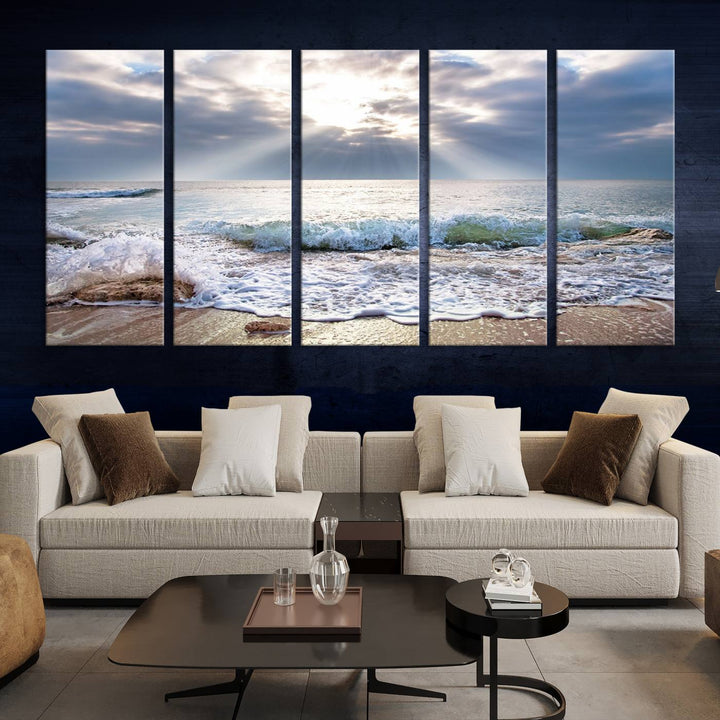 Sunset At The Beach Wall Art Canvas Print 