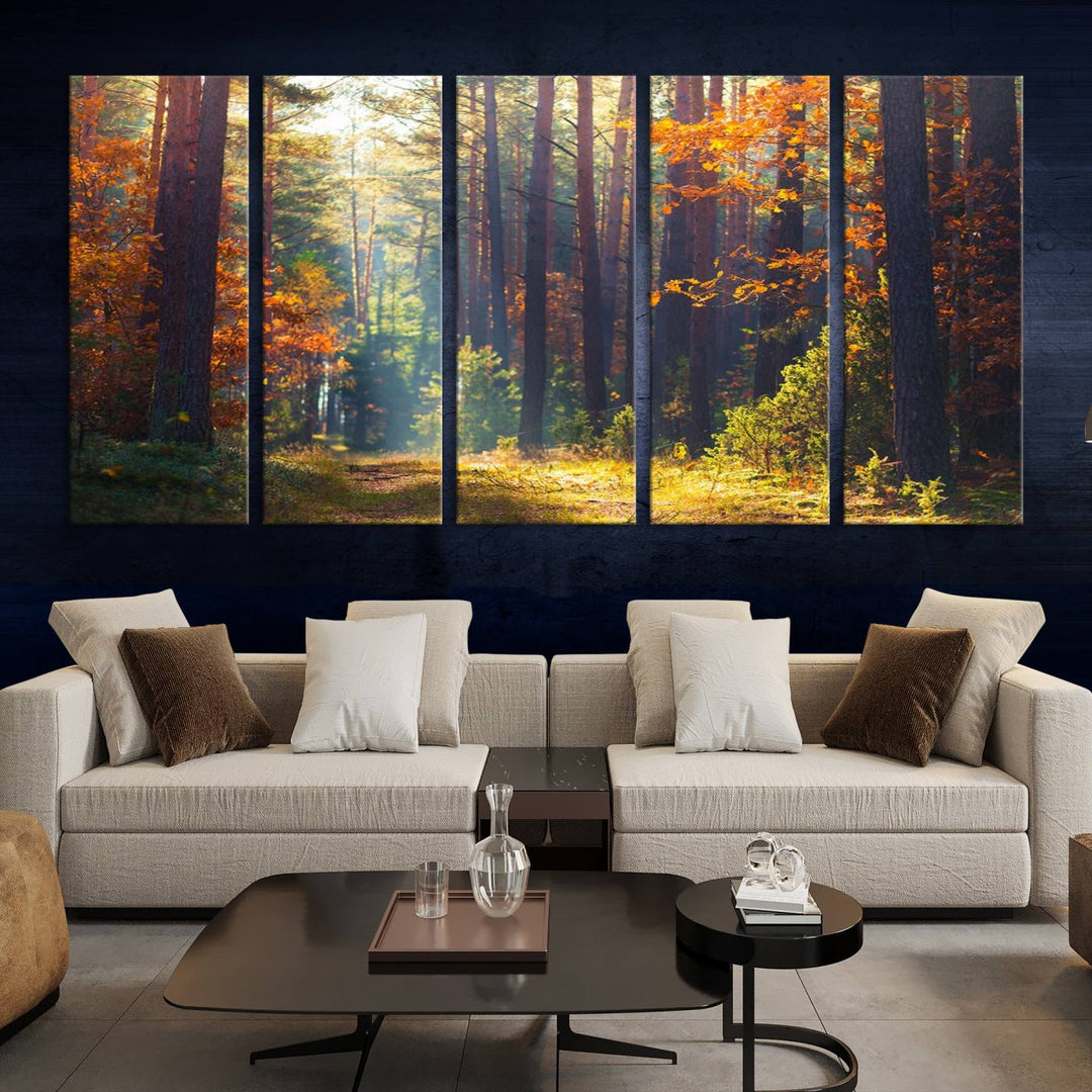 Forêt Sunshine Wall Art Impression sur toile