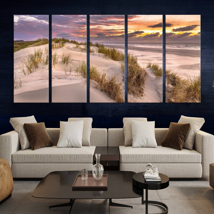 Sunrise On The Beach Wall Art Canvas Print