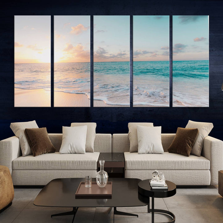 Sunset Beach Art Ocean Vibes Art mural Impression sur toile