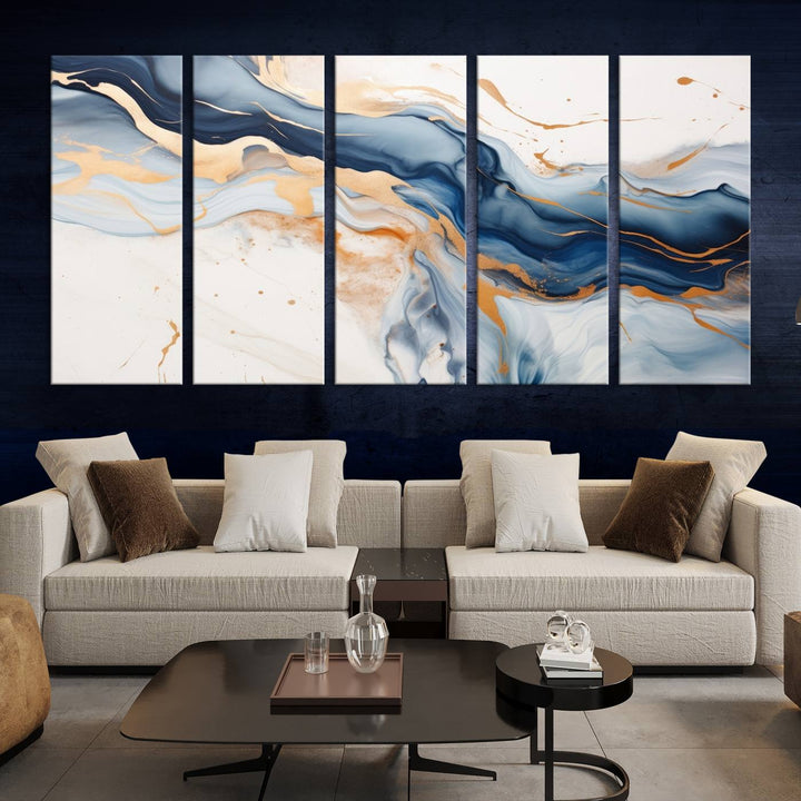 Color Waves Abstract Wall Art Canvas Print