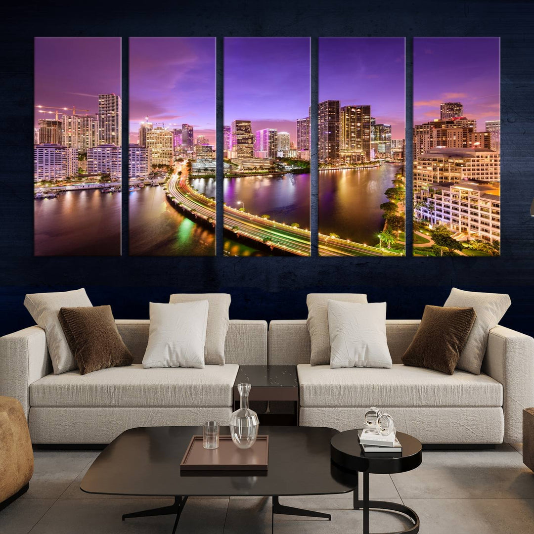 Miami City Wall Art Canvas Print 