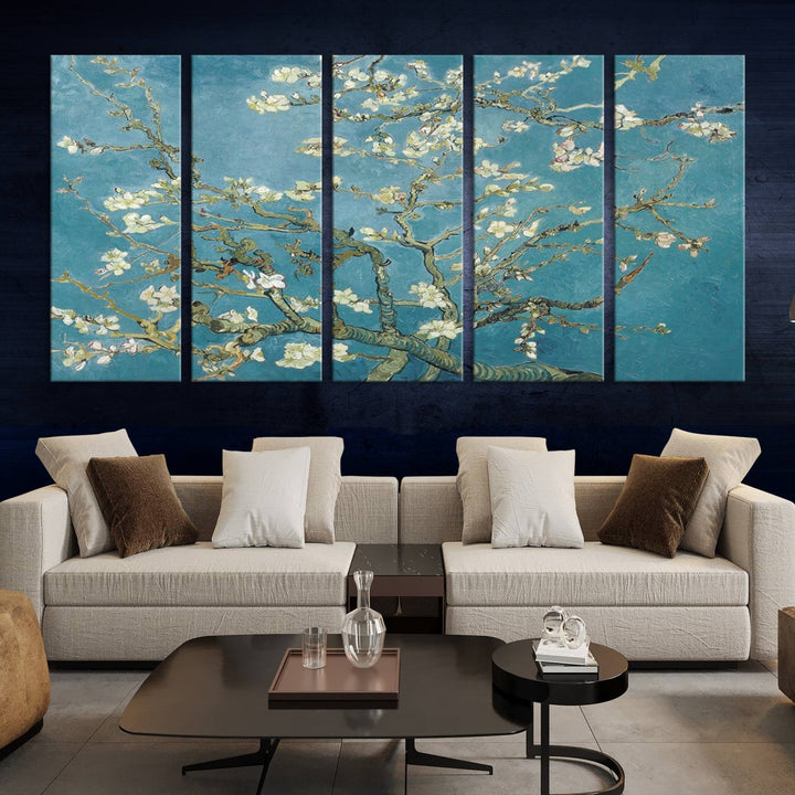 Art mural abstrait en fleurs d'amandier de Vincent Van Gogh Impression sur toile