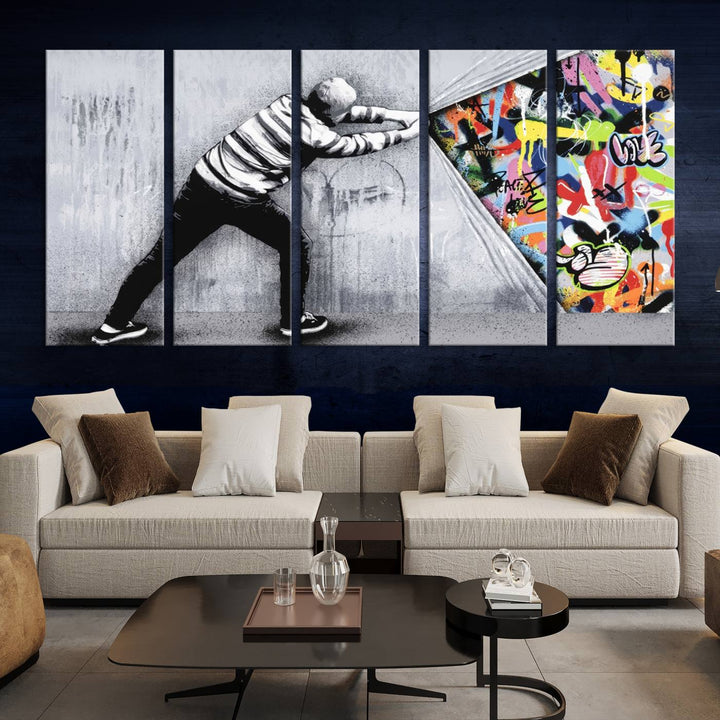 Graffiti canvas wall art Street art print Urban art Graffiti poster canvas art Street art wall decor Abstract art