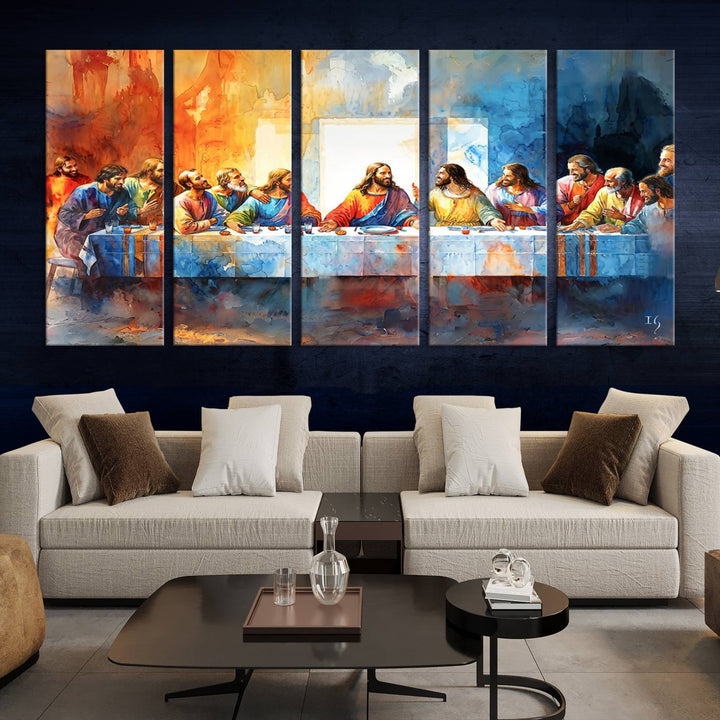 Abstract Waterolor The Last Supper Wall Art