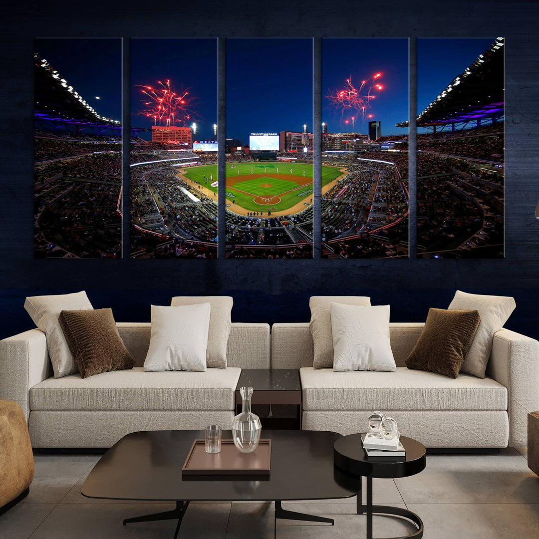 Atlanta Braves Baseball Team Print - Truist Park Stadium Wall Art Canvas Print