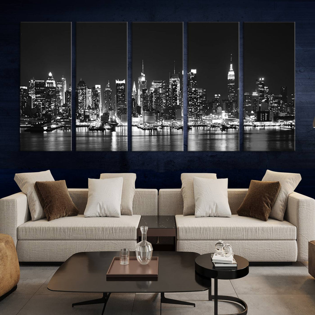 Wall Art NEW YORK Impressions sur toile Gratte-ciel de New York en noir et blanc