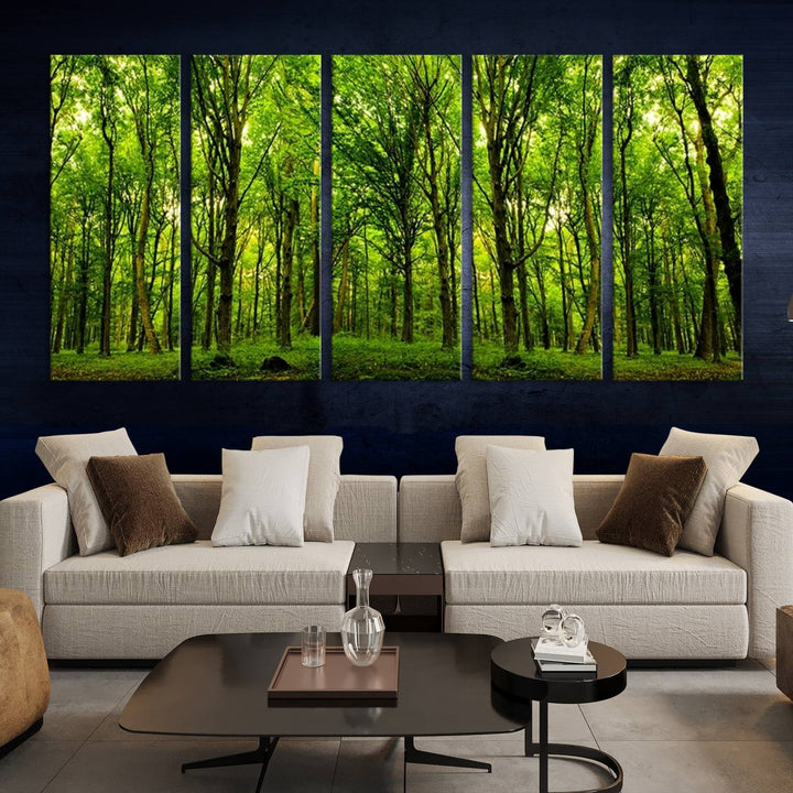 Wall Art Landscape Canvas Print Panoramic View of a Green Forest