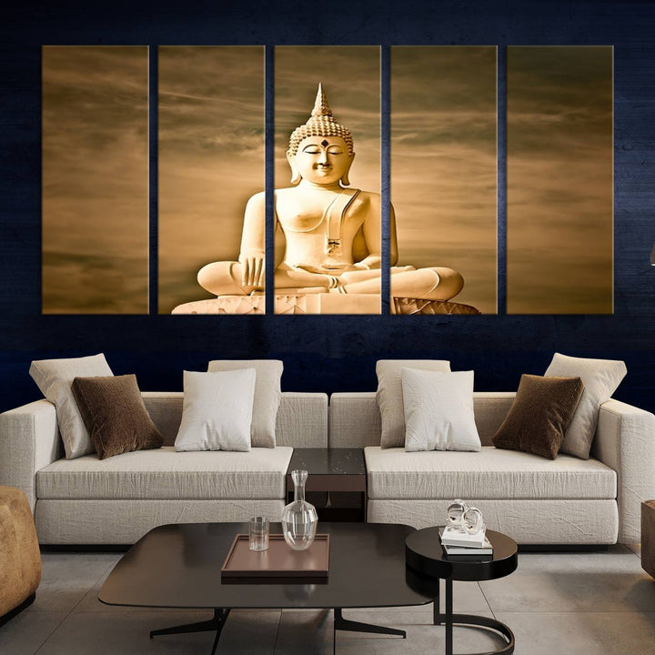 Reclining Buddha Statue Canvas Print 