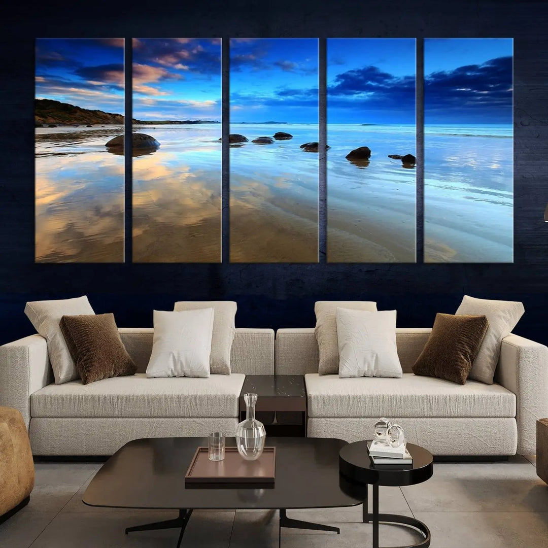 Wonderful Beach Landscape with Mountain Canvas Print 