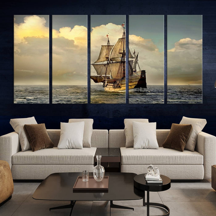 Wall Art English War Ship Canvas Print