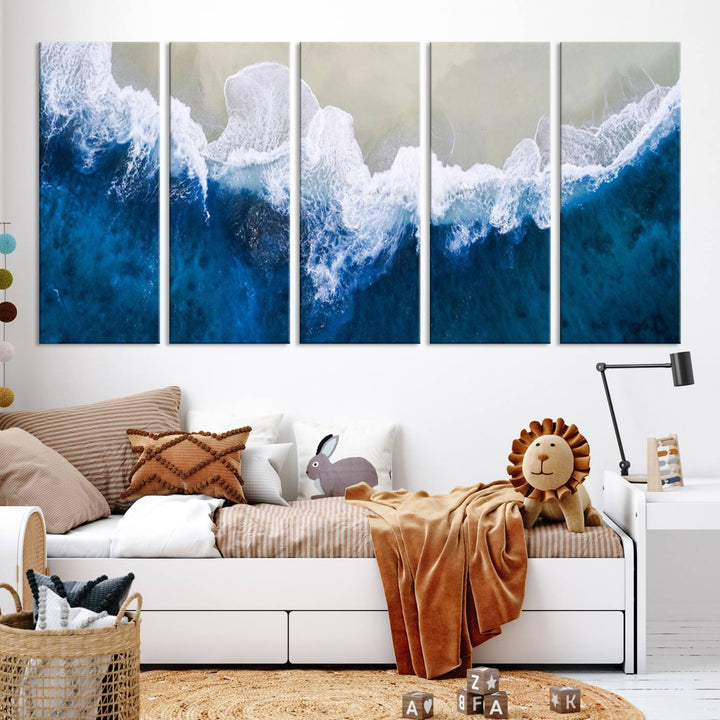 Beautiful Aerial Beach Canvas Wall Art