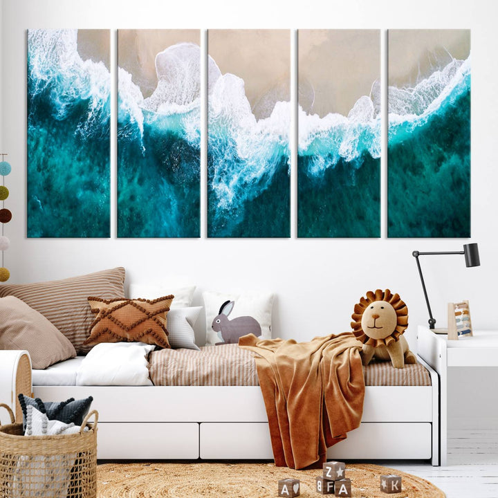 Mind-Blowing Aerial Beach Canvas Wall Art Print