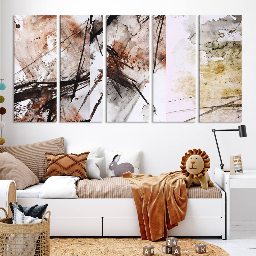 Vintage Grunge Abstract Canvas Wall Art