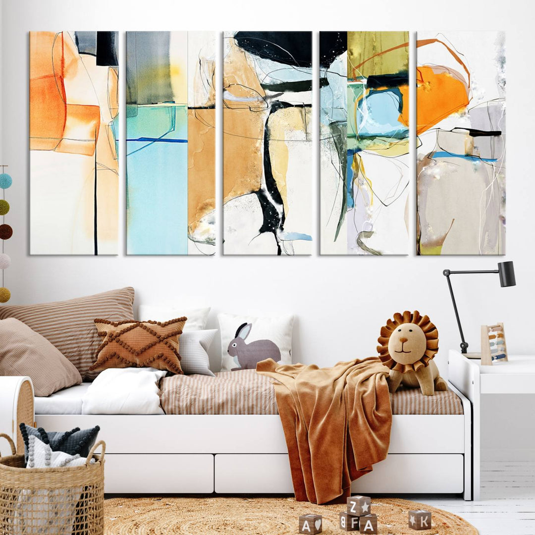 Impression d’art mural sur toile abstraite contemporaine