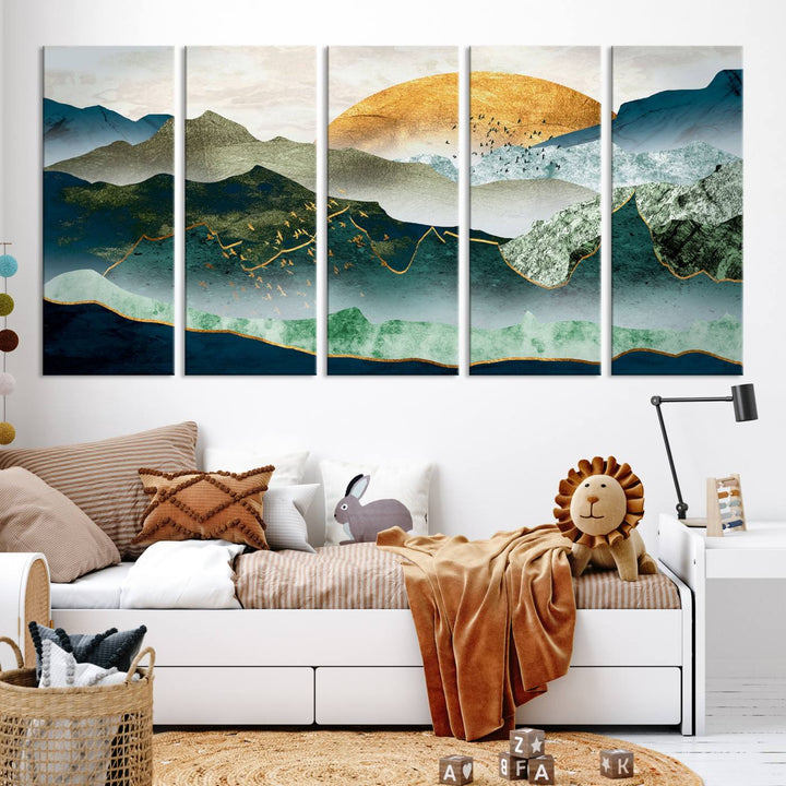 Cheering Sunrise Abstract Painting Canvas Art Print Abstract Landscape Wall Art