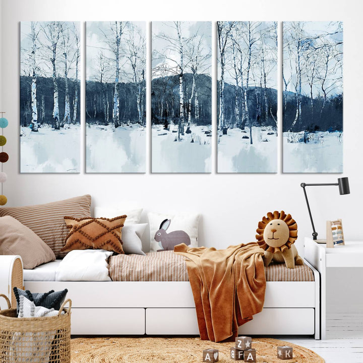 Impression d’art sur toile de forêt d’hiver à couper le souffle Multi Panel Forest Art Winter Photograph Art