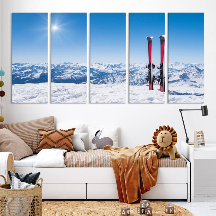 Ski Season Snow Wall Art Canvas Print