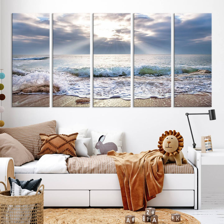 Sunset At The Beach Wall Art Canvas Print 