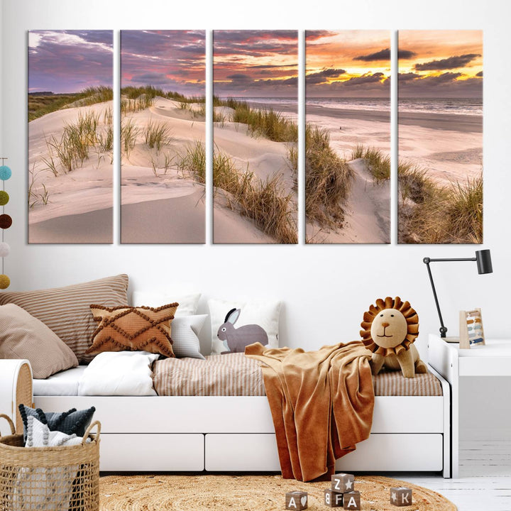 Sunrise On The Beach Wall Art Canvas Print