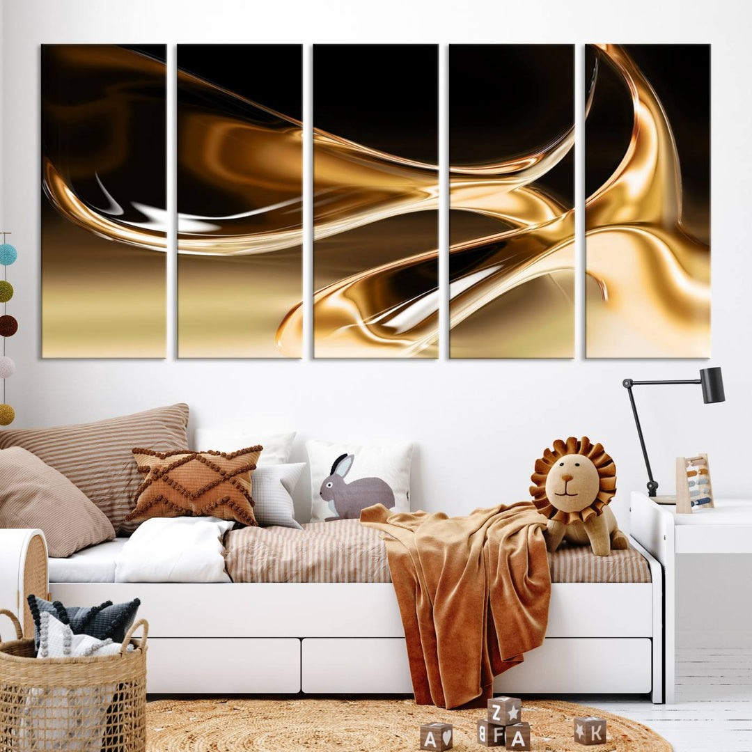 Liquid Glittered Luxury Gold Canvas Wall Art Print