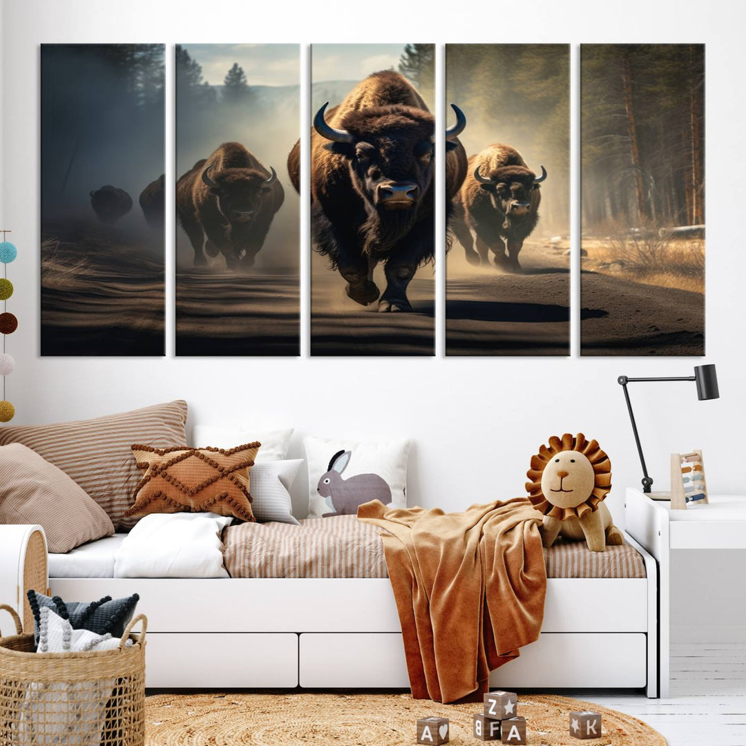 Buffalo Wall Art Canvas Print, Bison Wall Art Canvas Print