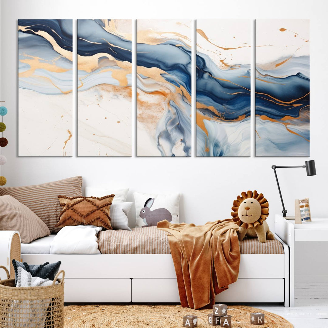 Color Waves Abstract Wall Art Canvas Print