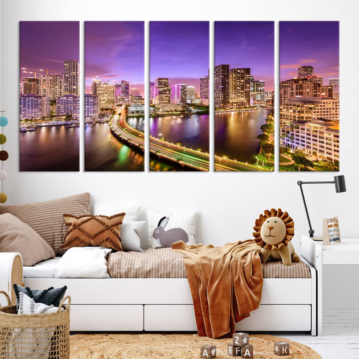 Miami City Wall Art Canvas Print 