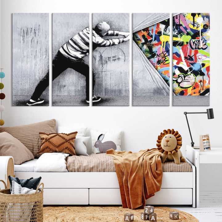 Graffiti canvas wall art Street art print Urban art Graffiti poster canvas art Street art wall decor Abstract art